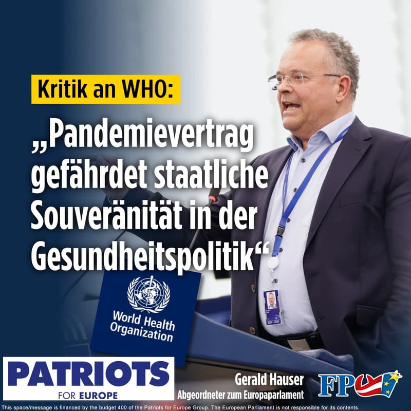 Gerald Hauser - Der Pandemievertrag gefährdet unsere Souveränität!