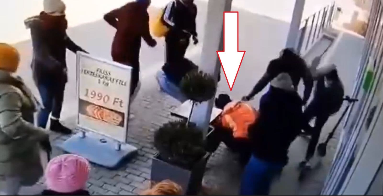 Die Person in der roten Jacke soll die Kunststudentin Hanna S. sein. Eine Überwachungskamera hatte die Tat aufgezeichnet.