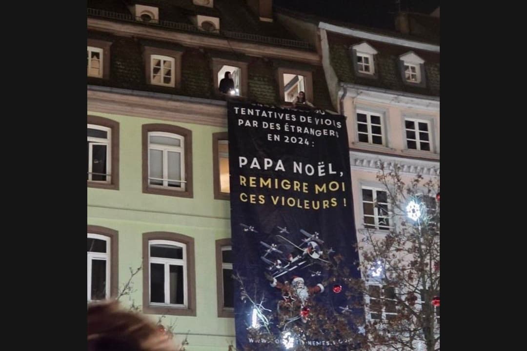 Beim Weihnachtsmarkt in Straßburg: Patriotinnen fordern Remigration von Vergewaltigern 