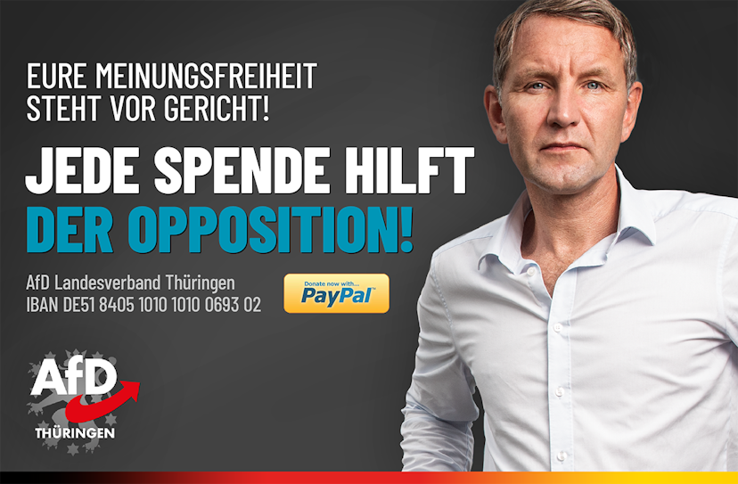 AfD-Thüringen: Jede Spende hilft der Opposition!